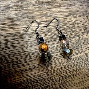 Handmade silver beaded earrings